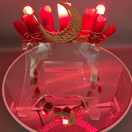 Light Up Crystal Crown in Red Agate for Vitality & Grounding