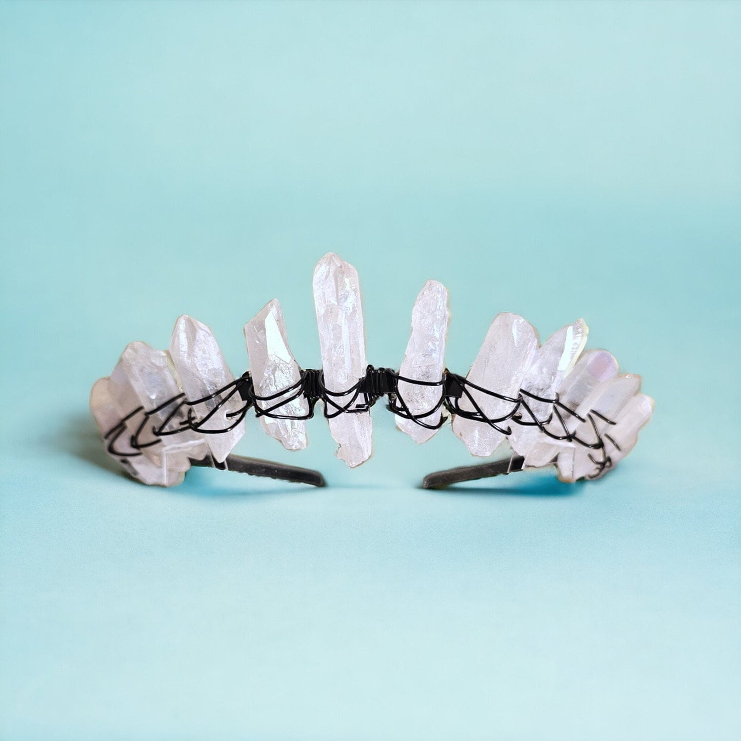 White Aura Quartz Crystal Crown