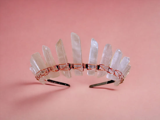 Rose Quartz Crystal Crown for Self-Love & Healing