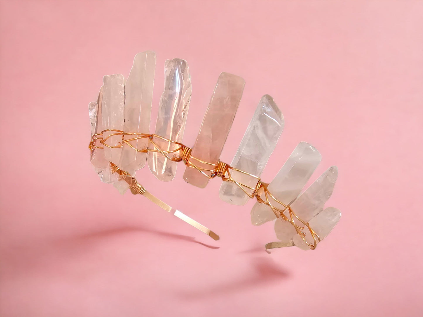Rose Quartz Crystal Crown for Self-Love & Healing