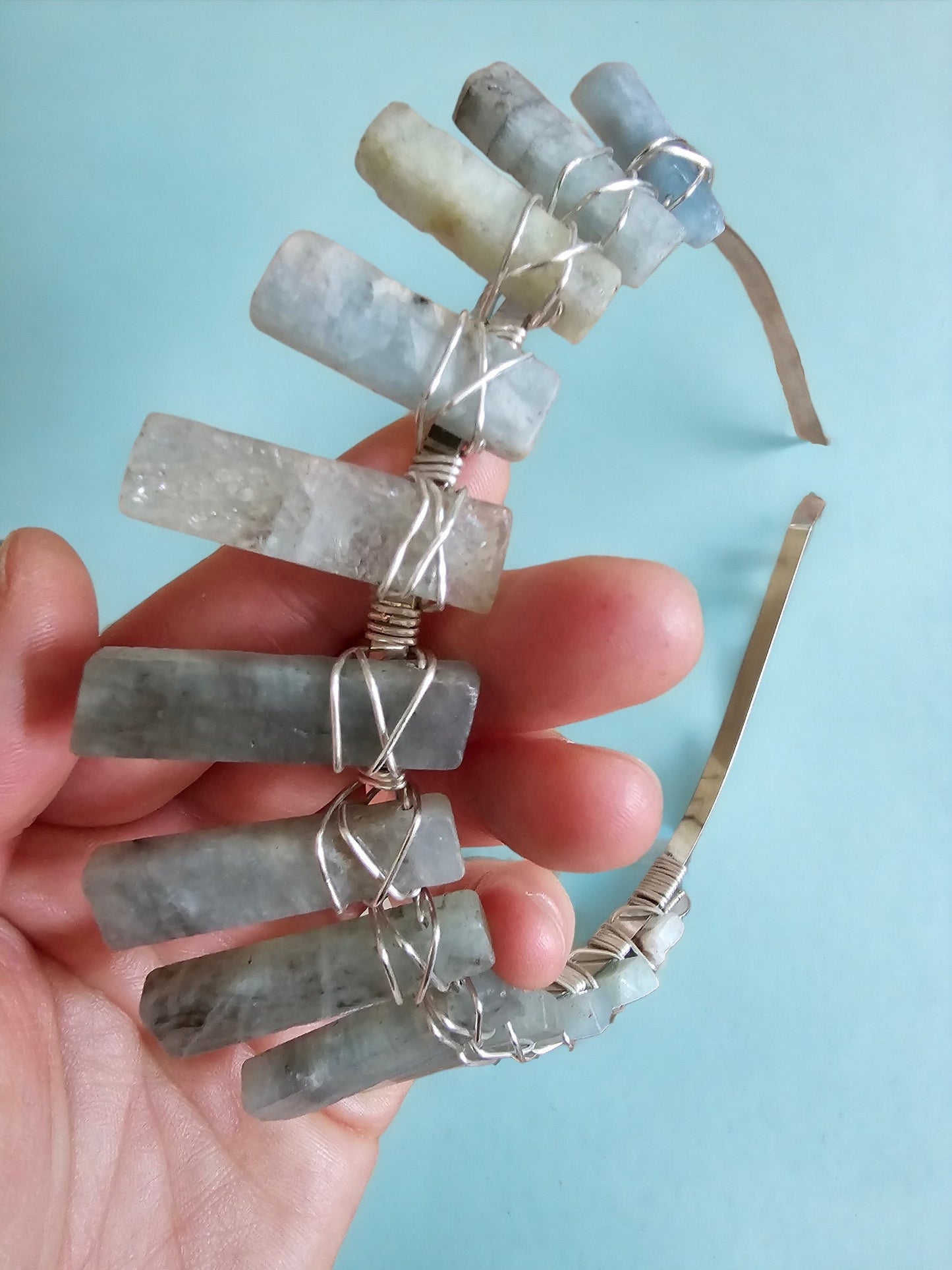 Aquamarine Crystal Crown for Clarity & Peace
