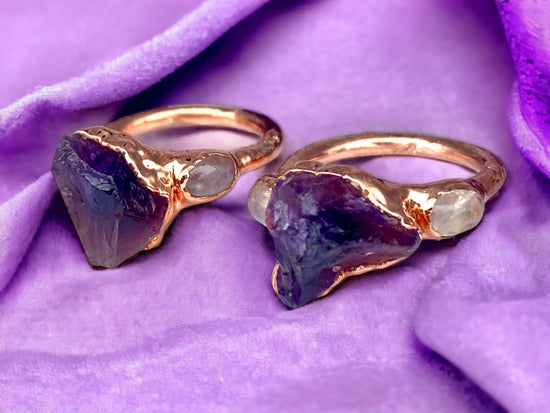MT1503 - Amethyst Black Lust Crystal Ring February Birthstone – The Ring  Lady